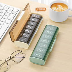 Portable Pill Box for Seven Days a Week, Light-Proof, Medication Reminder for the Elderly, Small and Portable
