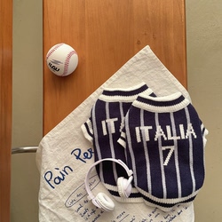 Golden Cute Pet Clothes Sports Academy Style Autumn and Winter Warm Sweater Cat and Dog Clothing Bichon Frise Pomeranian Teddy