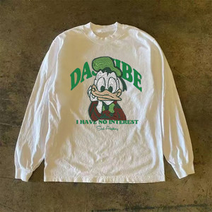 
Out of stock of overseas orders~ Withdrawal of foreign trade American hip-hop high street heavyweight pure cotton long-sleeved T-shirt versatile tops for men and women