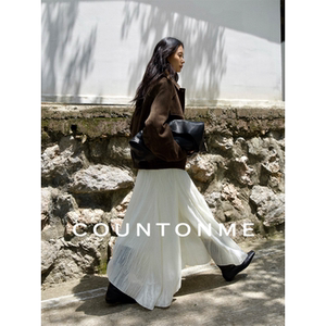 COUNTONME Romantic and Casual/Autumn and Winter Irregular Wool Lace Skirt Drapey Elegant Long Skirt