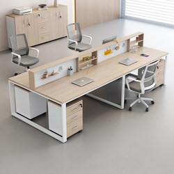 Office Desk Staff Workstation Staff Partition Desk and Chair Set 24 Double Four-Person Office Financial Cubicles Simple Modern