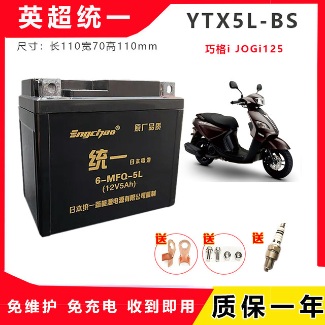 Shiyamaha motorcycle 12V5A battery YT5 Qiaoge iWH100 Joy Little Princess Battery Premier League Unified