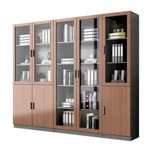 
File cabinet Information cabinet Office file cabinet Office cabinet Storage cabinet Wooden combination bookcase Glass door furniture