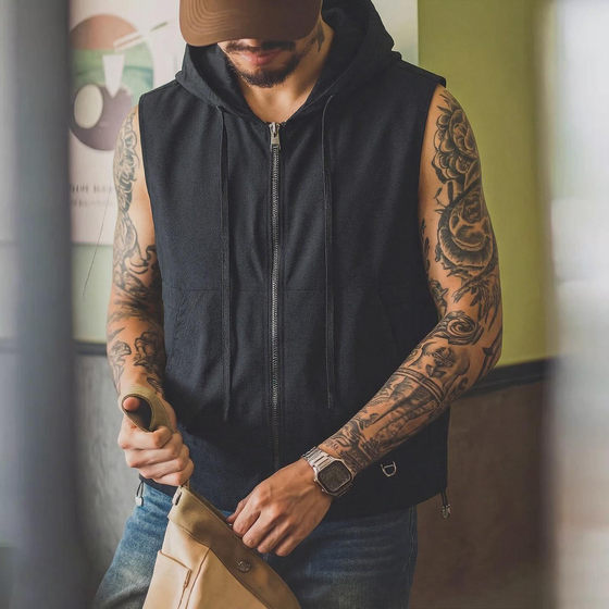 Large size 300*0.5kg outdoor functional wind light and quick-drying breathable summer men's fishing workwear vest hooded vest