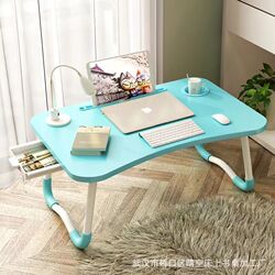Export quality laptop table, foldable lazy table, bed desk, card slot, cup holder, small table