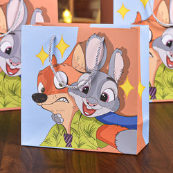 Zootopia Gift Bag, Gift Bag, Snack Packaging, Tote Bag, Birthday Gift Bag, Paper Bag, Large Size for Men and Women