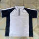 Customized summer men's and women's school uniforms same short-sleeved tops with white spliced ​​blue ragdoll sleeves lapel T-shirt POLO shirt