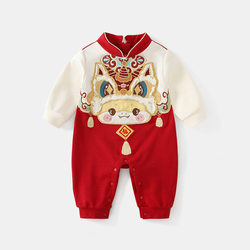 Single-layer baby one-piece spring and autumn Chinese New Year clothes