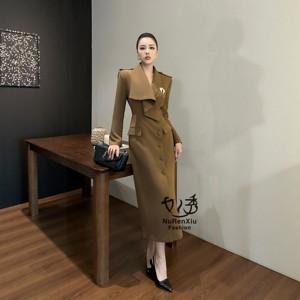 
2025 autumn new style stylish and slim high-end long sleeve draping fashion fashionable women's dress