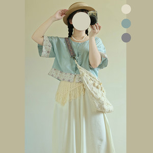 
Chunyuji original [Pane Xia] new Chinese style Hanfu women's modified Song pants round neck half arm commuting suit daily style