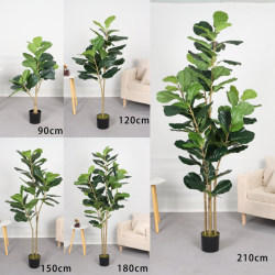 Nordic Ficus Lyrata Large Artificial Plant Potted Decoration for Living Room Floor-Standing Indoor Decoration Fake Green Plant Bonsai Landscaping