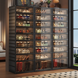 No-Installation Shoe Box for Home Entrance, Indoor Foldable Shoe Cabinet Storage Box, Transparent Shoe Rack, Wall-Mounted Shoe Storage Solution