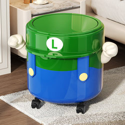 Trash Can for Home Use, 2025 New Model, Light Luxury for Living Room, High-End for Bedroom, Stylish, Large Capacity, with Wheels, Movable, with Lid