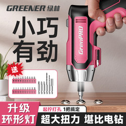 Green Forest Girls' Electric Screwdriver Rechargeable Household Small Lithium Battery Multi-Function Screwdriver Tool Set