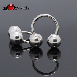 Thermal Wave Jewelry Imported Titanium Steel Female Ring Tie Pa Ring Cbr Big Ball Horseshoe Ring Earring Milk Ring