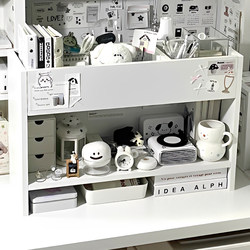 Bookshelf Desktop Storage Rack Desk Organizer Office Desk Storage Rack Workstation Display Rack ins Style Display Rack