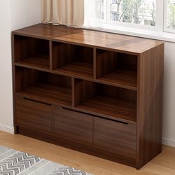 Bookcase Storage Cabinet Floor-Standing Bookshelf Living Room Wall-Side Cabinet Kindergarten Grid Bookcase Storage Cabinet Integrated Low Cabinet