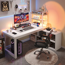 Computer Desk, Desktop Home Gaming Desk, Office Desk, Corner Workbench, L-Shaped Corner Desk, Desk with Integrated Bookshelf