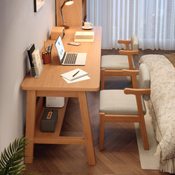 Long Table Against the Wall, Double Desk for Students, Home Writing Desk, Bedroom Bedside Table, Rectangular Office Computer Desk