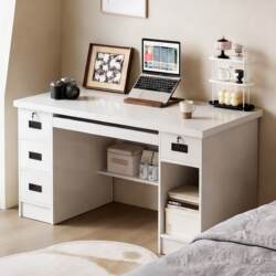 Desktop Computer Desk with a Light Luxury and High-End Feel, Simple Modern Bedroom Student Desk, Study Desk, Home Office Desk