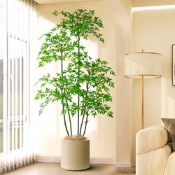 Artificial Green Plants for the Living Room, Nandina Bamboo Indoor Potted Plants, High-End Light Luxury Fake Trees Next to the Sofa, Floor-Standing Decorative Ornaments
