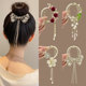 Ancient bell orchid tassel hairpin ball head fixed artifact grabber female high-end hair buckle half-tied hairpin