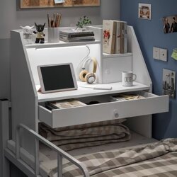 Bedside Table for College Students Dormitory, Desk for Writing, Dormitory Upper Bunk Lazy Laptop Table, Small Table