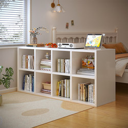 Bedside Bookcase Bedroom Half-Surround Storage Cabinet Bedside Partition Grids Cabinet Bedside Bookshelf Floor-Standing Storage Eight-Compartment Cabinet
