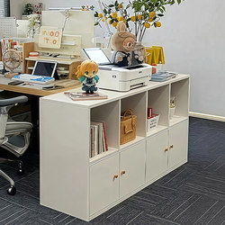 Workplace Shelving, Grid Storage Cabinet, Office Storage Cabinet, Wall-Mounted Integrated Grid Cabinet, Low Cabinet, Eight-Compartment Cabinet