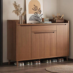 Solid Wood Shoe Cabinet for Home Entrance Indoor Storage Cabinet Integrated Against the Wall 2025 New Popular High-End Storage Cabinet