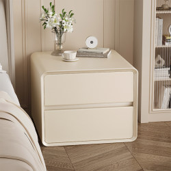 Cream-Style Bedside Table Solid Wood Home Bedroom 2025 New Model Light Luxury High-End Small Bedside Cabinet Storage Cabinet