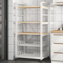 Kitchen Basket Storage Rack, Household Floor-Standing Multi-Layer Fruit and Vegetable Storage, Multi-Functional Microwave Oven, Spice Rack