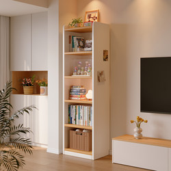 Solid Wood Corner Bookshelf Storage Rack Floor-Standing Living Room Home Desk Side Narrow Gap Small Cabinet Storage Cabinet Children's Bookcase