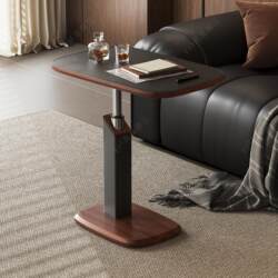 Pneumatic Lift Side Table, Movable Bedside Table, Computer Desk, Multifunctional Coffee Table and Storage Rack for Living Room, Suitable for Small Apartments