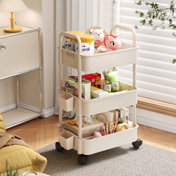 Small Trolley Floor-Standing Storage Rack, Living Room Snack Storage Rack, Dormitory Storage Rack, Movable Multi-Layer Bookcase