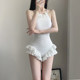 Shi Keer's 2025 white pure desire high-end conservative belly-covering slimming one-piece swimsuit for women to take a hot spring vacation