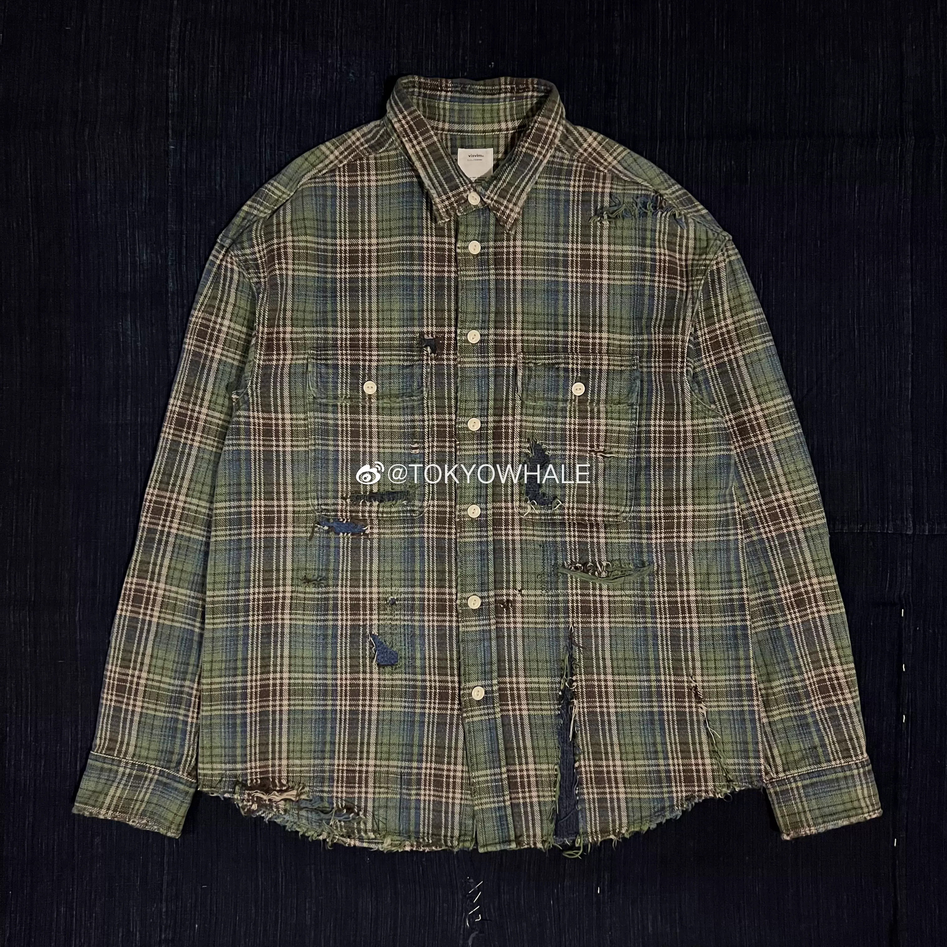 售出】VISVIM 20SS LUMBER SHIRT L/S CRASH 破坏衬衫绿色-Taobao