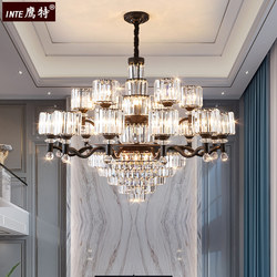 Living Room Crystal Chandelier, Modern, Simple, Light Luxury, Elegant, American-Style Dining Room, 2026 New Model, Duplex Villa Lighting Fixtures