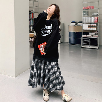 
Large size Korean fake two-piece sweatshirt dress autumn and winter new fat mm huge slim mid-length heavy industry fashionable 200Jin [Jin equals 0.5 kg]