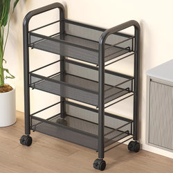 Bathroom Storage Rack, Floor-Standing Stainless Steel Multi-Functional Trolley, Bathroom Toilet Shower Room Multi-Layer Storage Cabinet