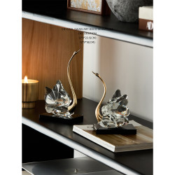 Miyu Light Luxury New Home Living Room Tv Cabinet Crystal Swan Pair Ornaments Decoration Wedding Engagement Souvenirs