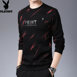 
Playboy sweatshirt men's round neck long-sleeved T-shirt men's undershirt thin pure cotton men's tops bottoming autumn clothes丅