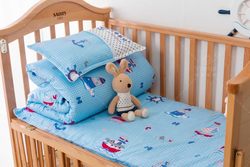 Kindergarten quilt set, six-piece bedding set, cartoon embroidered quilt cover, lunch break air-conditioning quilt, children's sleeping quilt
