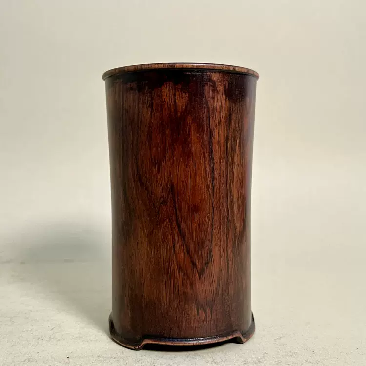 老黄花梨笔筒古董老木器明清家具清代黄花梨海黄笔筒笔插文房雅器