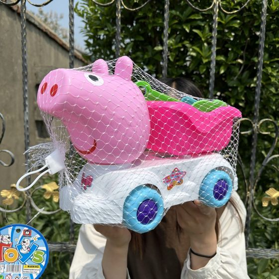 
Girl pink KT cat Peggy pig children playing on the beach toy car beach tool shovel set 3-8 years old 6