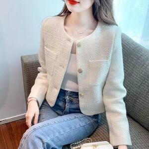 
2026 spring and autumn new style high-end ladylike short tweed jacket women's French chic top