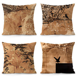 Scandinavian Pillow Sofa Cushion Square Pillow Living Room Bedside Backrest Silhouette Series Pillow Case Car Waist Protector