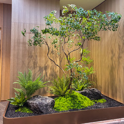 High-Quality Artificial Horsewood Green Plant for Landscaping, Window Display, Indoor Banyan Tree Decoration, Large Artificial Tree, Simple Landscape