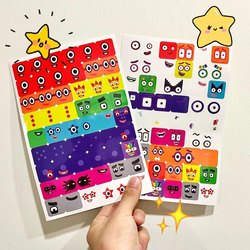 Numberblocks Stickers, Number Blocks, Kidsren's English Number Enlightenment Cartoon Stickers, Toys, Refrigerator Stickers