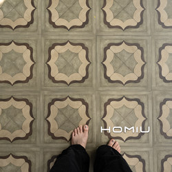 Retro-Style Wood Grain Mosaic Tiles Bathroom Entrance Balcony Tiles Light Green Floor Tiles Coffee Shop Homestay Villa Tiles